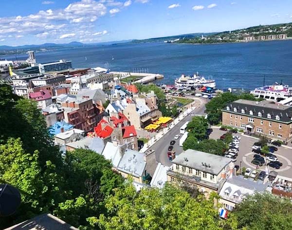 Vue sur le Saint Laurent dans la ville de Québec