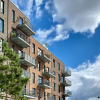 Condominium facade in summer
